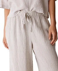 Eileen Fisher Women's Seersucker Stripe Drawstring Pants