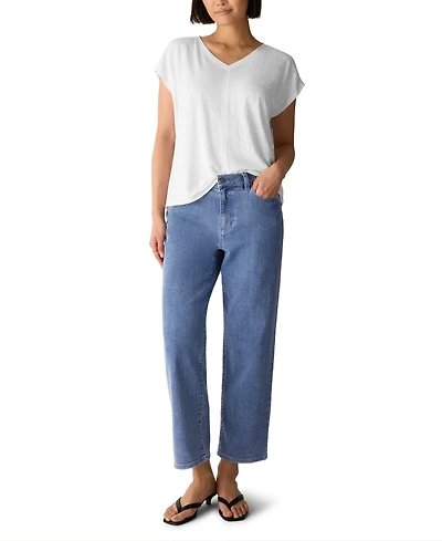 Eileen Fisher Women's Jersey V-Neck Square T-Shirt