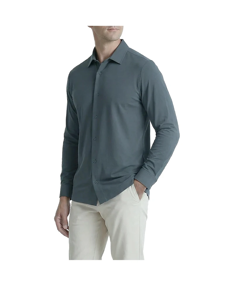 Level 7 Men's Office-Leisure Collection Cool Tech Seamless Long Sleeve Shirt
