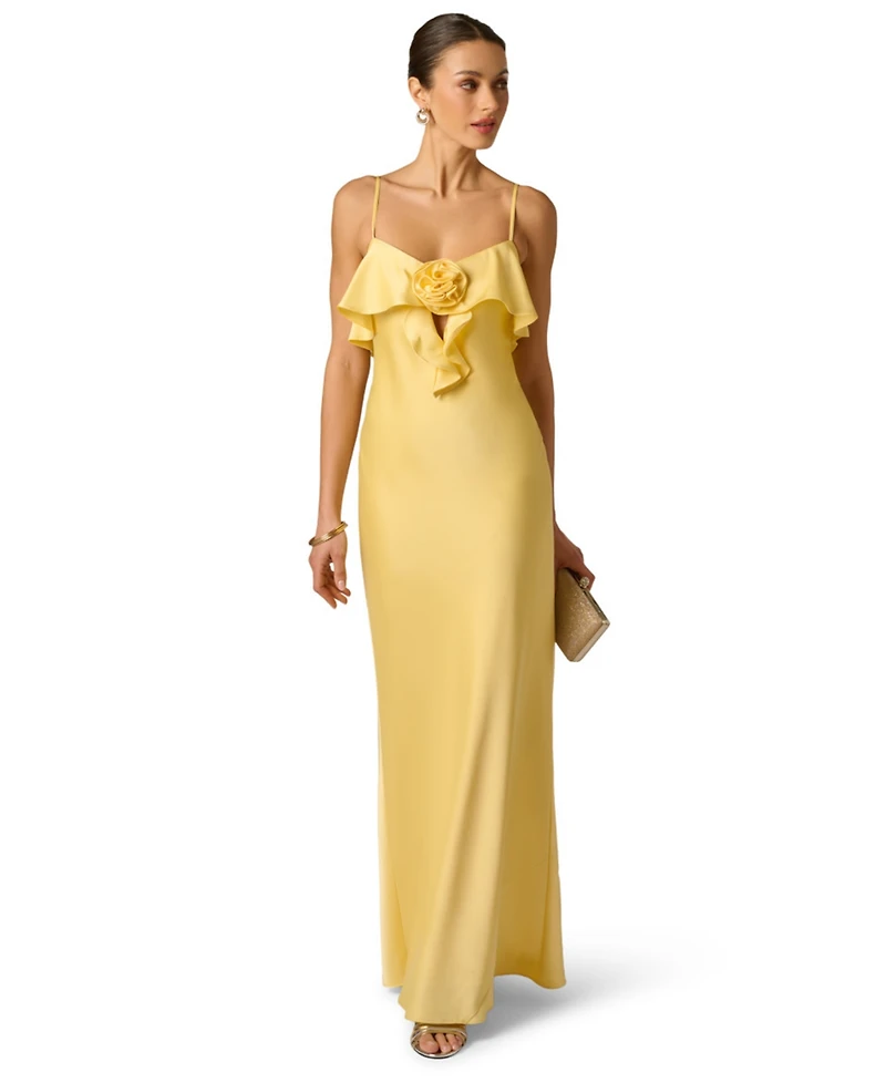 Stretch Satin Long Dress