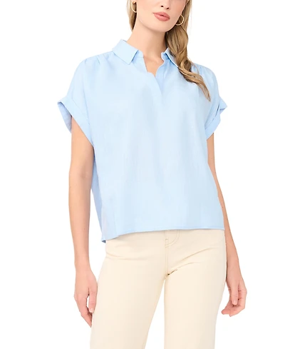 1.state Women's Collared Neck Short-Sleeve Blouse