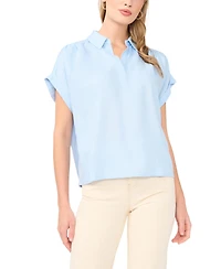 1.state Women's Collared Neck Short-Sleeve Blouse
