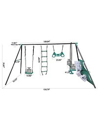 Streamdale Furniture Boys Four Swing Set Playground Paradise