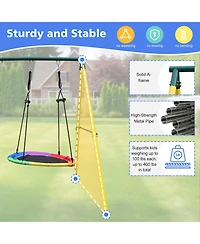 Streamdale Furniture Boys 2-Seat Indoor/Outdoor Swing Set with Safety Belt