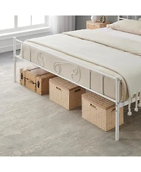 gaomon King Metal Platform Bed Frame With Headboard and Footboard Storage No Box Spring Mattress Support Simple Assembly