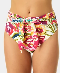 CeCe Women's Belted High-Rise Swim Bottoms