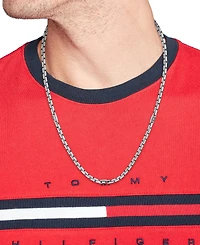 Tommy Hilfiger Men's 3D Flag Metal Silver Tone Stainless Steel Necklace