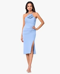 Betsy Adam Womens Halter Neck Midi Dress