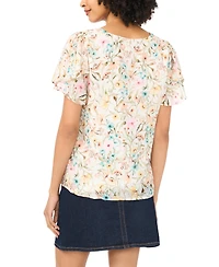 Vince Camuto Women's V-Neck Ruffle-Sleeve Blouse