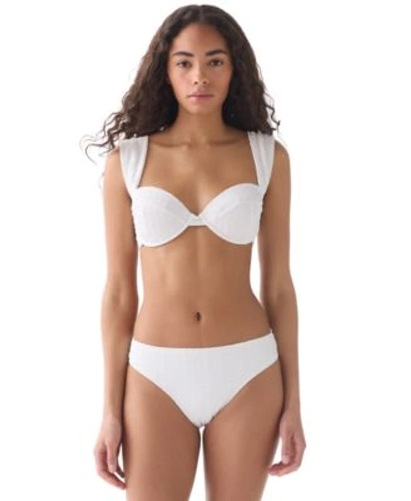 Kate Spade New York Womens Underwire Bikini Top High Cut Bottoms