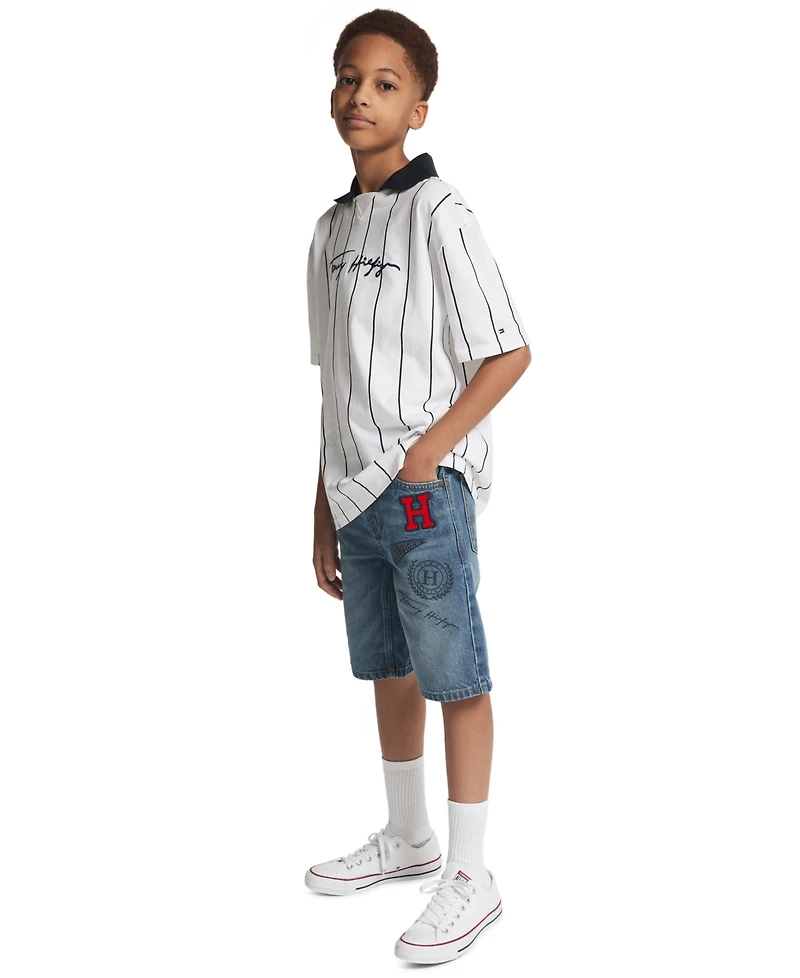 Tommy Hilfiger Boys' 2T-7 Stadium Ribbed Johnny Collar Shirt