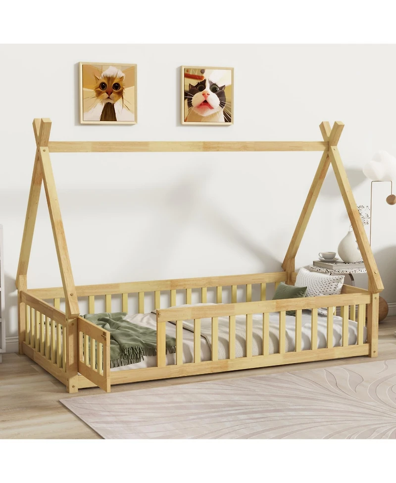 Streamdale Furniture Wood Full Size Loft Bed with Built-in Wardrobe, Desk, Storage Shelves and Drawers