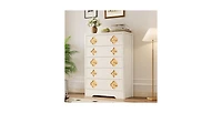 gaomon 5 Drawer Tall Dresser for Bedroom, 45'' Boho Chest of Drawers