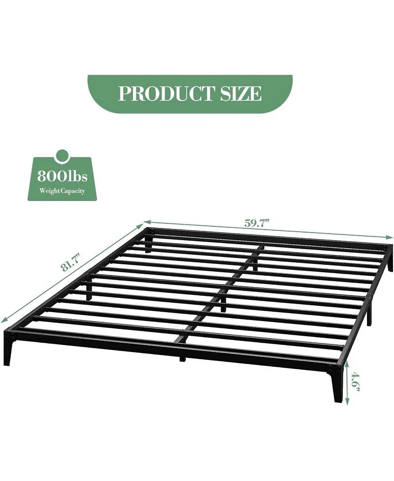 gaomon 6 Inch Queen Metal Platform Bed Frame Modern Design Steel Slats Noise Free Easy Assembly No Box Spring Matte