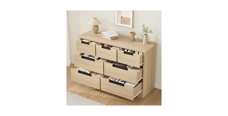 gaomon 7 Drawer Dresser for Bedroom, Dresser Organizer with Embedded Handles Design