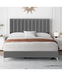 gaomon Bed Frame with Headboard and 4 Drawers Platform Steel Slats No Box Spring Needed Quiet Easy Assembly