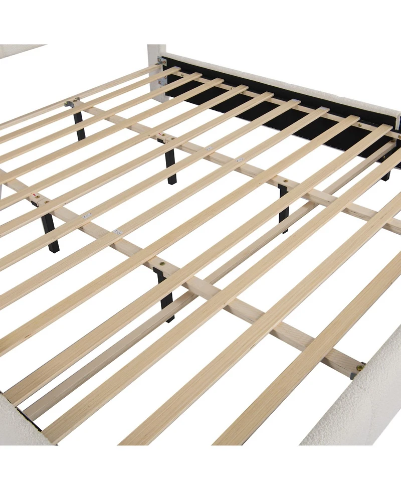 Streamdale Furniture King Boucle Platform Bed with Curved Headboard