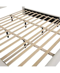 Streamdale Furniture King Boucle Platform Bed with Curved Headboard