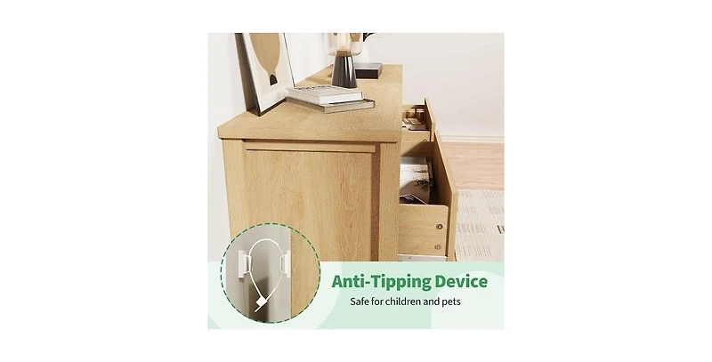 gaomon 5 Drawer Tall Dresser for Bedroom, 31.5" Wide Fluted Chest of Drawers, Modern Wood Storage Cabinet