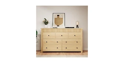 gaomon 7 Drawer Dresser for Bedroom, 54" Wide Modern Fluted Chest of Drawers, Wooden Storage Cabinet