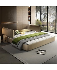 Streamdale Furniture King Size Cloud Bed Frame with Oversized Padded Movable Headboard
