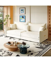 Streamdale Furniture King Pull Out Sofa Bed, 3-in-1 Convertible Sofa with 3 Pillows, Modern Velvet Couch