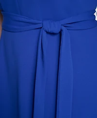 Dkny Plus Short-Sleeve Jewel Neck Flared Maxi Dress