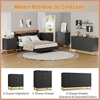 gaomon 3 Drawer Dresser with Metal Legs, Wood Storage Chest Organizer for Bedroom, Living Room, Hallway