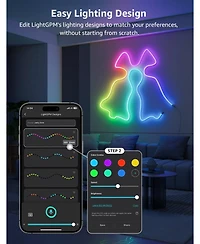 Lepro N1 Ai Smart Rgb Rope Lights, LightBeats Music Sync, Color Segment Diy, Voice Control Via App