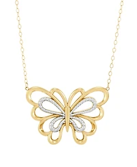 Macy's Butterfly Pendant Necklace in 22k Yellow Gold-Plated Sterling Silver
