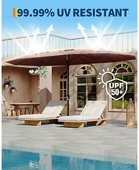 Gaomon 15ft Large Patio Umbrella with Sandbag Base