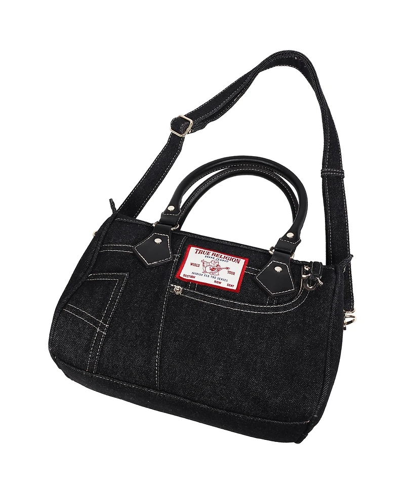 True Religion Denim Heritage Satchel with Top Handles & Crossbody Strap