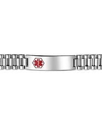 Bling Jewelry Blank Medical Identification Medical Id Band Link Bracelet Stainless Steel 8.5 Inch