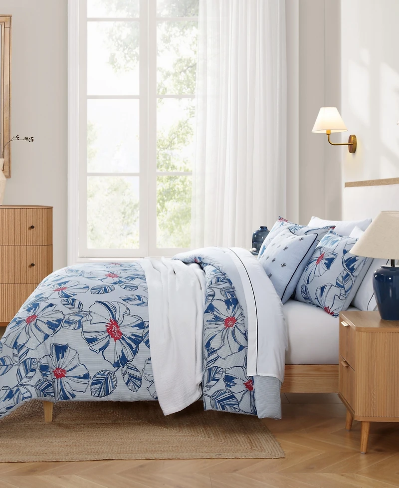 Tommy Hilfiger Paradise Cove Floral Cotton Reversible 3-Pc. Comforter Set