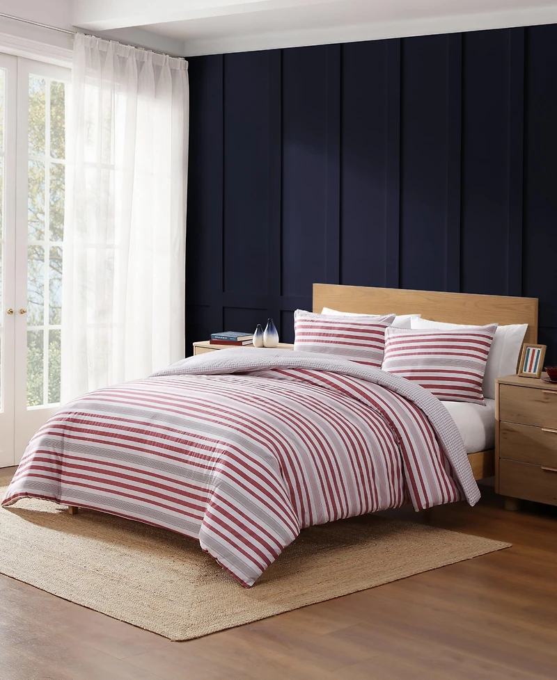 Tommy Hilfiger Mandalay Beach Stripe Cotton Reversible -Pc. Duvet Cover Set