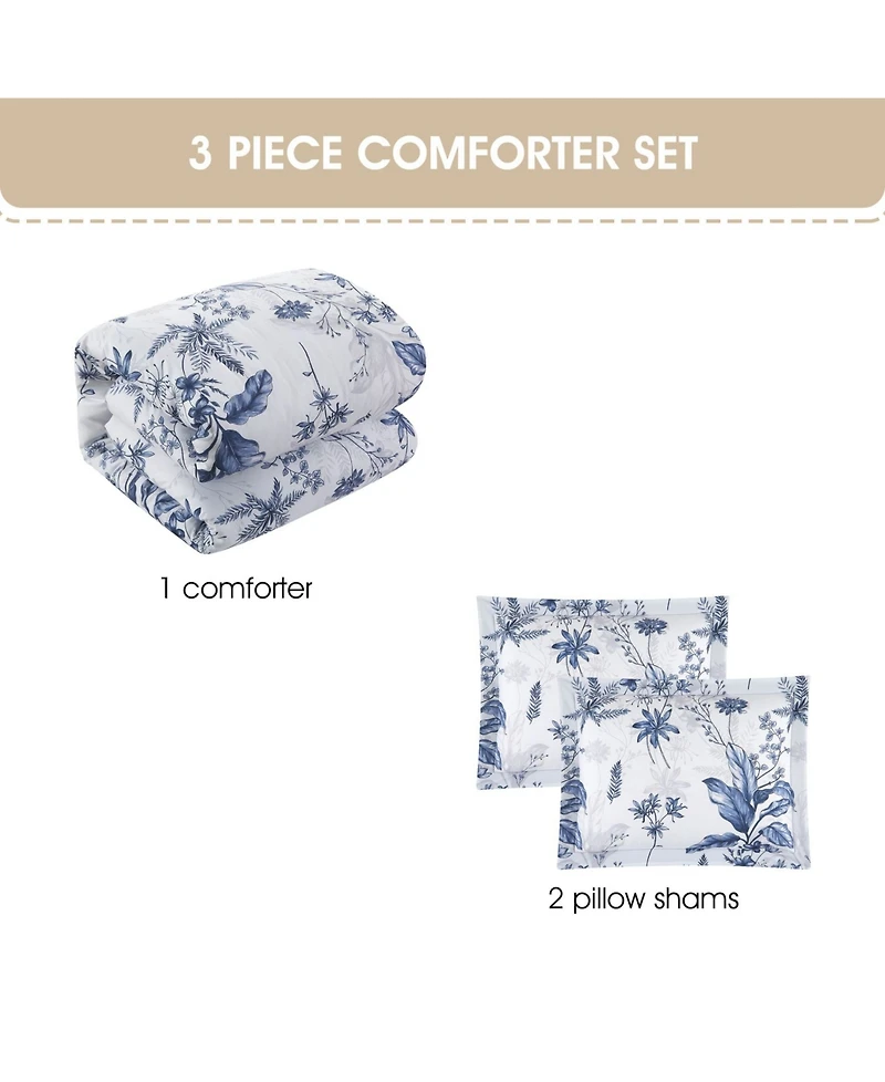 Stratford Park Hender Floral 3-Pc. Comforter Set