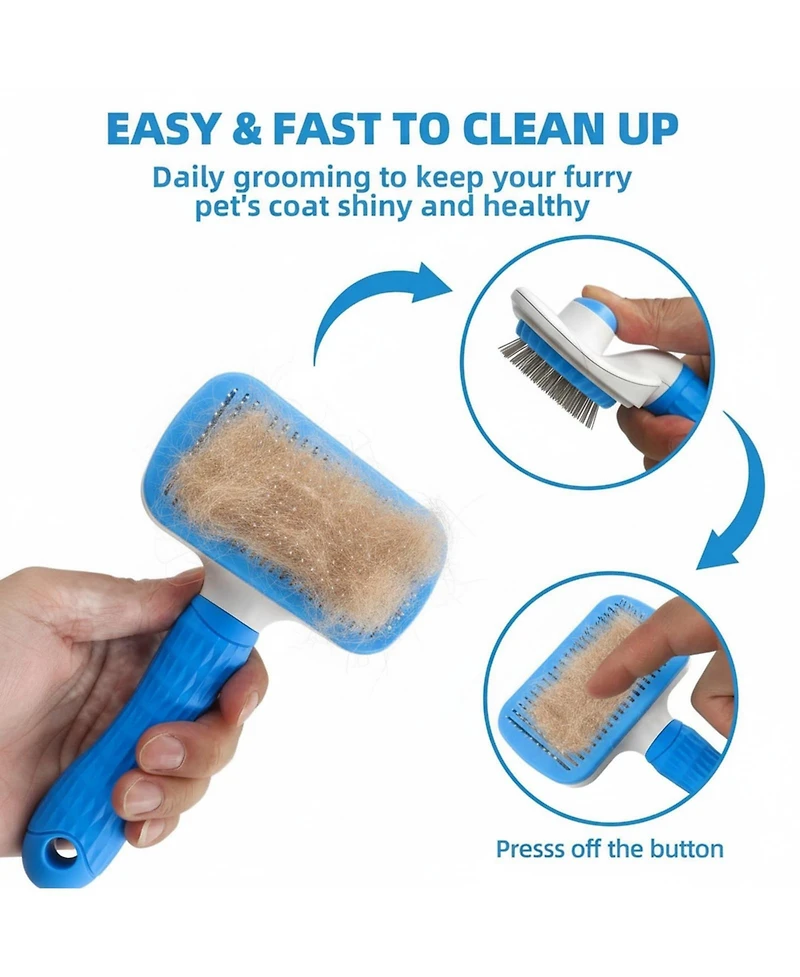 Aronkl Pet Grooming Kit: Slicker Brush, Shampoo Bath Gloves, Towel