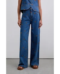 Scalpers Women's Embflower Denim Pant