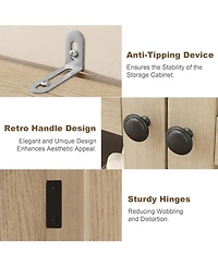 gaomon Kitchen Pantry Storage Cabinets, Tall Storage Cabinet, Tier Bathroom Cabinet with Glass Doors and Adjustable Shelves, Kitchen Hutch