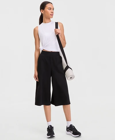 Id Ideology Women's Ribbed Wide-Leg Cropped Pull-On Pants, Macy's Exclusive