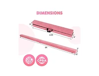 Hongge 9 Ft Folding Gymnastics Balance Beam with Anti-slip Base and Pine Wood Frame-Pink