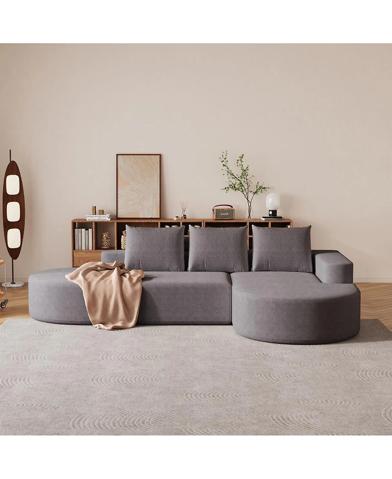 Streamdale Furniture Modern Curved Chenille Sectional Sofa Couch Set
