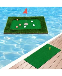 Mecale Floating Pool Golf Green Set with 6 Golf Balls & Flag