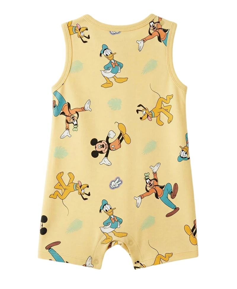 Disney Baby Boys' Mickey and Friends Character-Print Romper, 2-Pack
