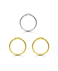 Macy's 1/2 cttw 3pc Set- Pave Cubic Zirconia Infinity Design on Polish 3mm Band Ring