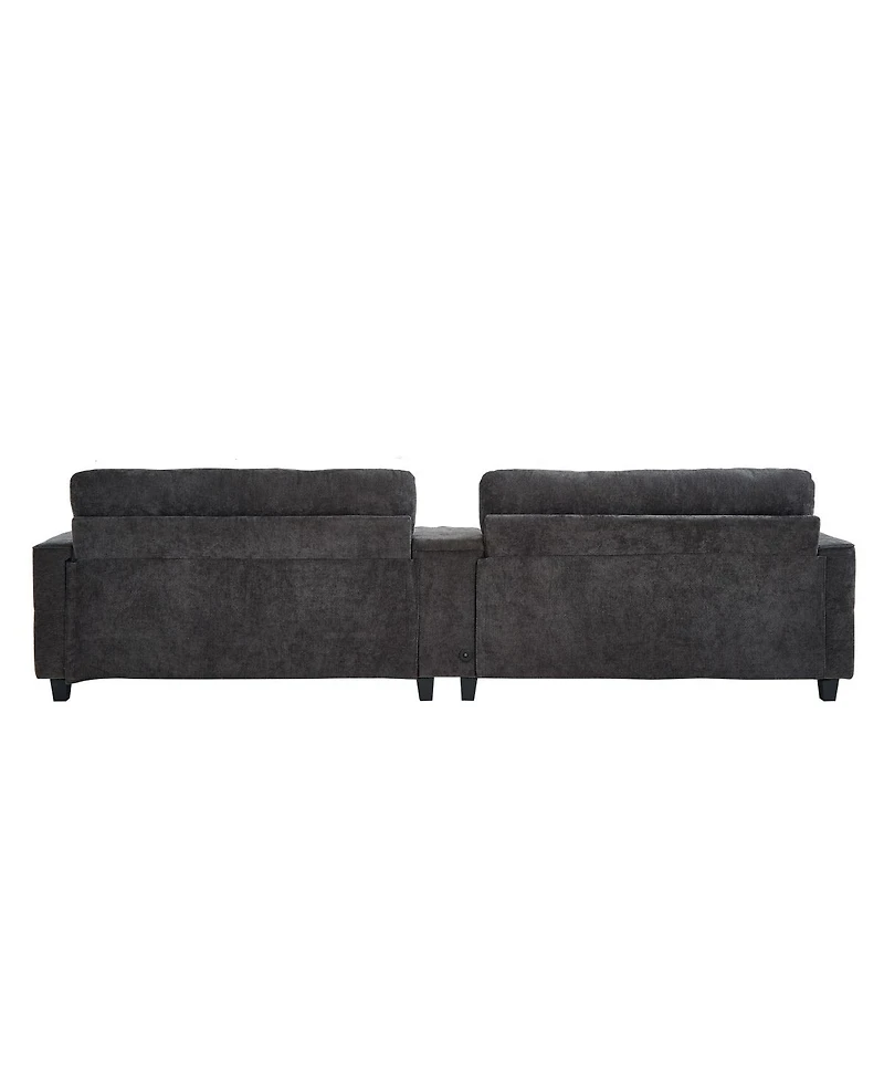 Streamdale Furniture Modern U-shaped Sectional Sofa with Storage Ottomans
