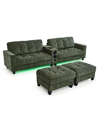 Streamdale Furniture Modern U-shaped Sectional Sofa with Storage Ottomans