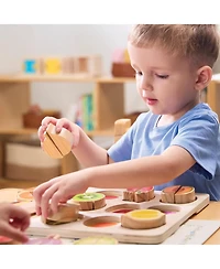 Kaplan Early Learning Wooden Slice & Match Fruit & Vegetable Puzzles