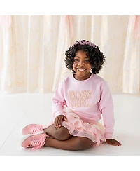 Sweet Wink Little Girls Pearl BDay Girl Patch Sweatshirt