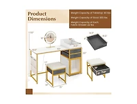 Slickblue 55" Makeup Vanity Desk with Rotatable Lighted Mirror